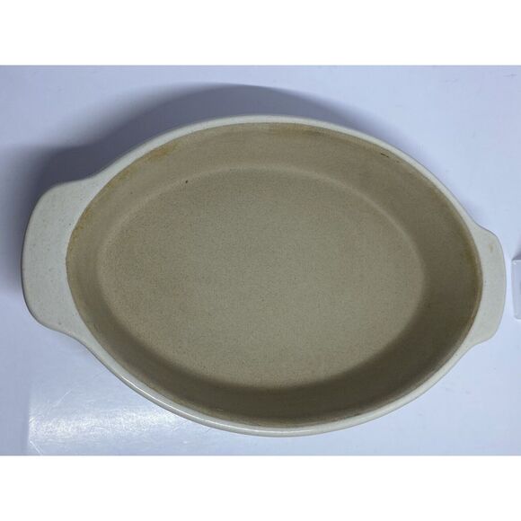 Pampered Chef Family Heritage Stoneware Mini Oval Baker Vanilla Glazed No Box - Picture 5 of 8